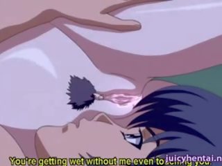 Anime seductress doing blowjob and swallow sperm