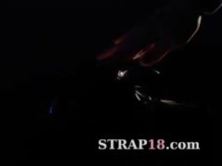 Blindfolded goddess Gets sex clip By Strap On